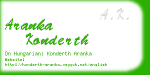 aranka konderth business card